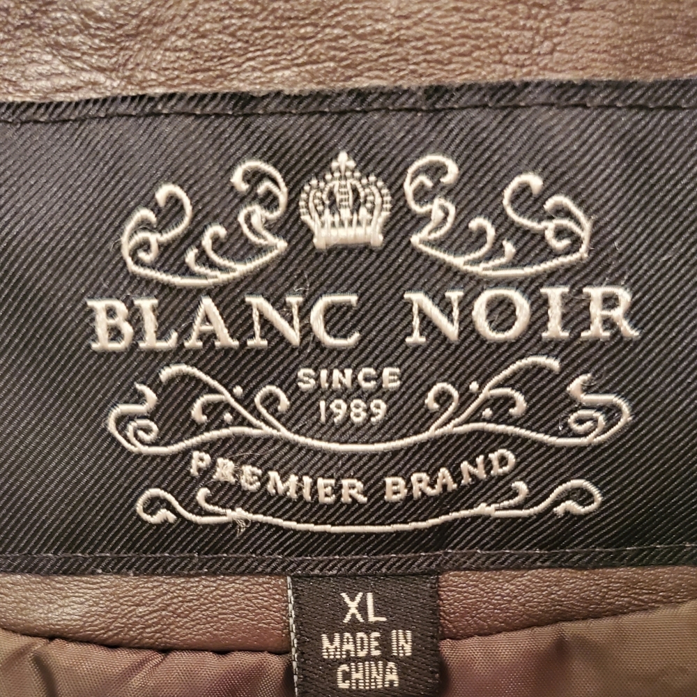 Blanc Noir Faux Leather Moto Jacket